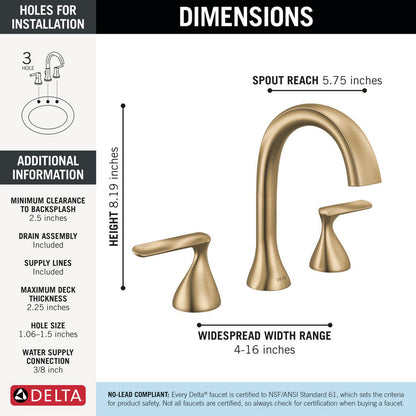 Delta 3545 Bonacci Champagne Bronze - specifications