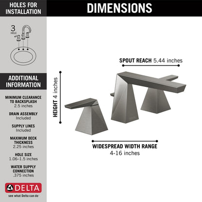Delta Trillian Two Handle Widespread Bathroom Faucet - 35543