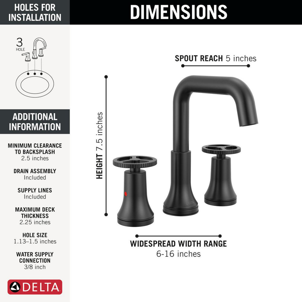 Delta Trinsic Two Handle Widespread Bathroom Faucet - 35547
