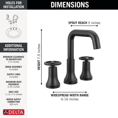 Delta Trinsic Two Handle Widespread Bathroom Faucet - 35547