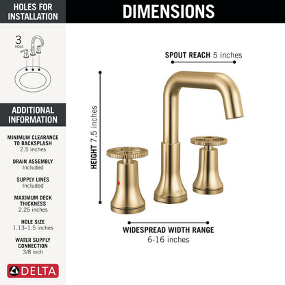 Delta Trinsic Two Handle Widespread Bathroom Faucet - 35547