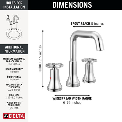 Delta Trinsic Two Handle Widespread Bathroom Faucet - 35547