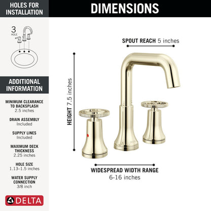 Delta Trinsic Two Handle Widespread Bathroom Faucet - 35547