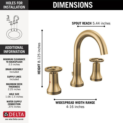 Delta Trinsic Two Handle Widespread Bathroom Faucet - 3558