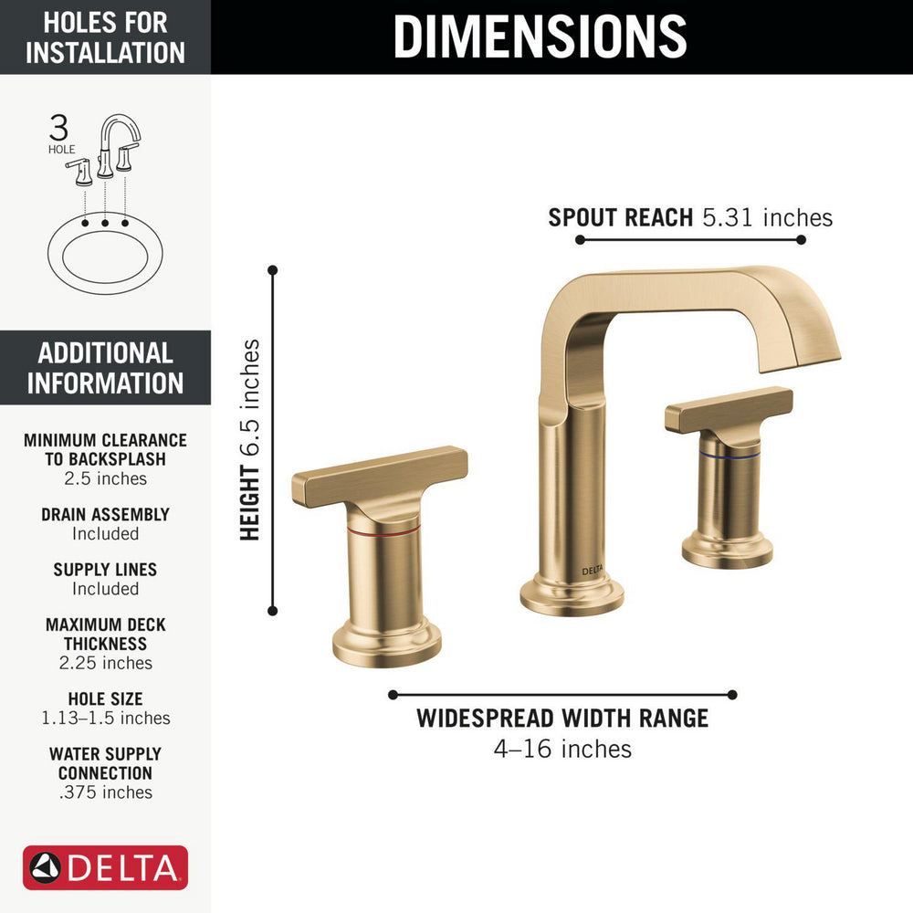 Delta Tetra Two Handle Widespread Bathroom Faucet - 35587