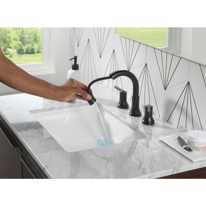 Delta Trinsic Two Handle Widespread Pull Down Bathroom Faucet - 3559-PD-DST