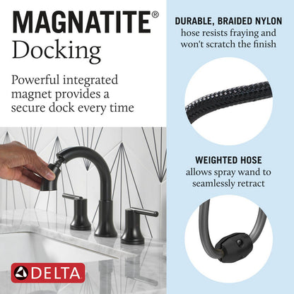 Delta Trinsic Two Handle Widespread Pull Down Bathroom Faucet - 3559-PD-DST