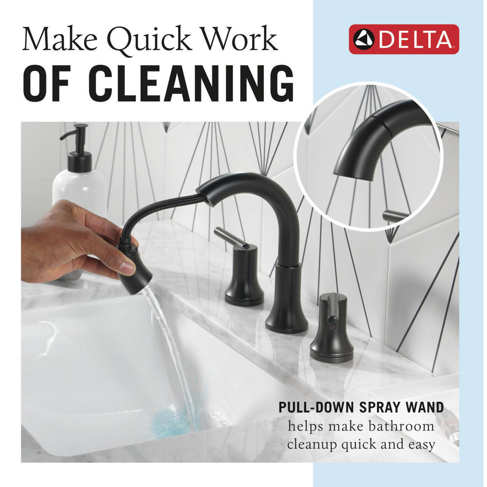 Delta Trinsic Two Handle Widespread Pull Down Bathroom Faucet - 3559-PD-DST