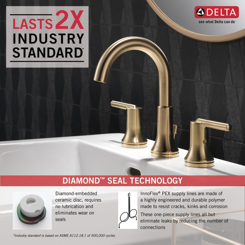 Delta Trinsic Two Handle Widespread Bathroom Faucet - 3559-MPU-DST