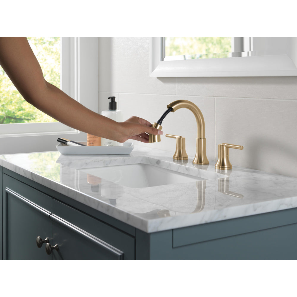 Delta Trinsic Two Handle Widespread Pull Down Bathroom Faucet - 3559-PD-DST