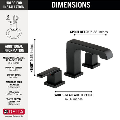 Delta Ara Two Handle Widespread Bathroom Faucet - 3567