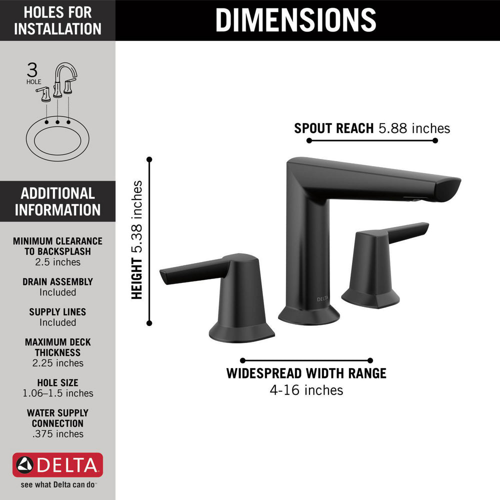 Delta Galeon Two Handle Widespread Bathroom Faucet - 3571