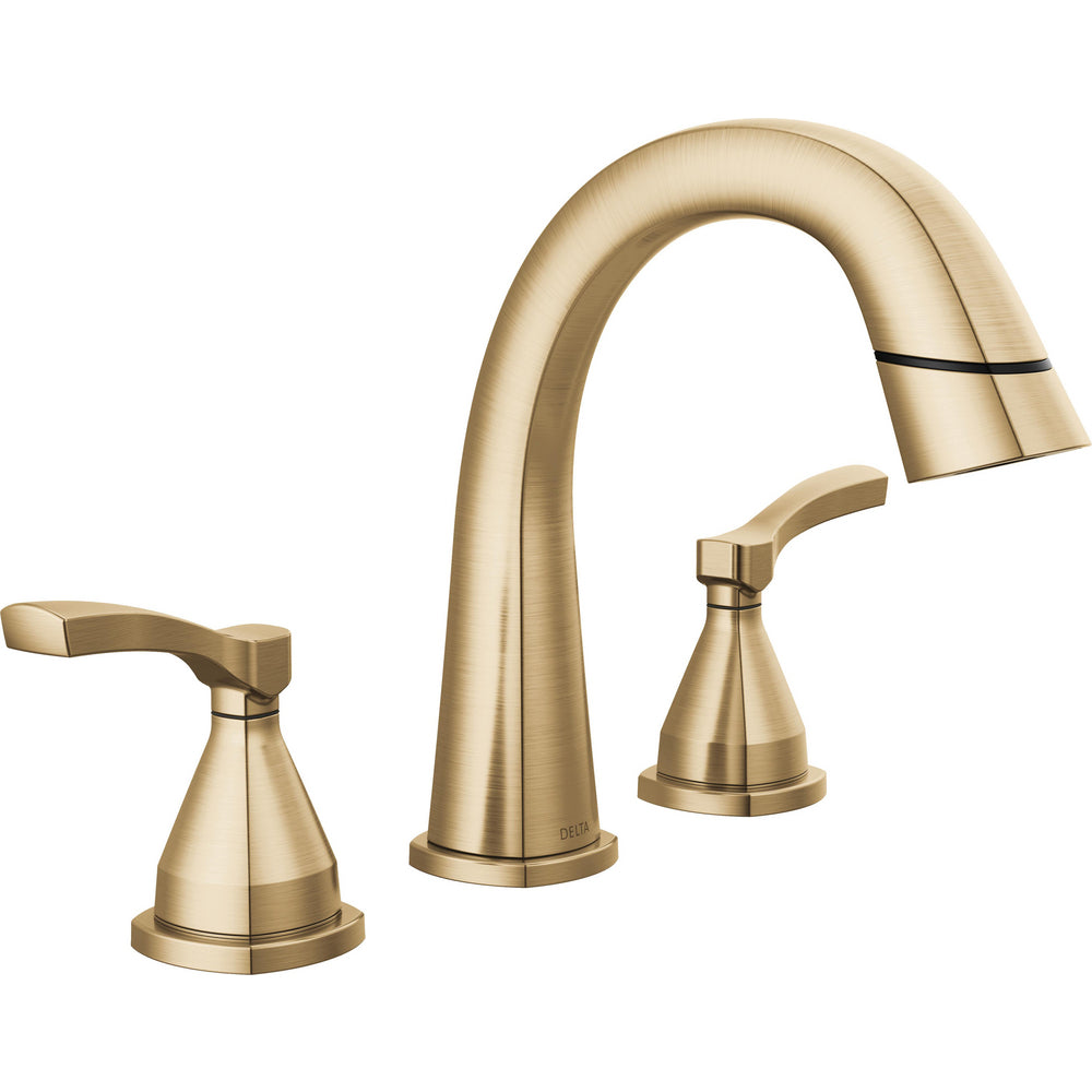 Delta Stryke Two Handle Widespread Pull Down Bathroom Faucet