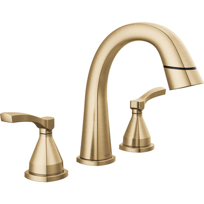 Delta Stryke Two Handle Widespread Pull Down Bathroom Faucet