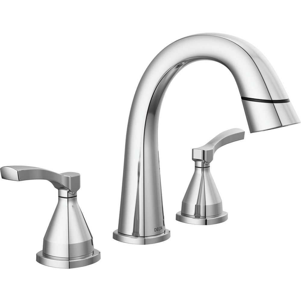 Delta Stryke Two Handle Widespread Pull Down Bathroom Faucet