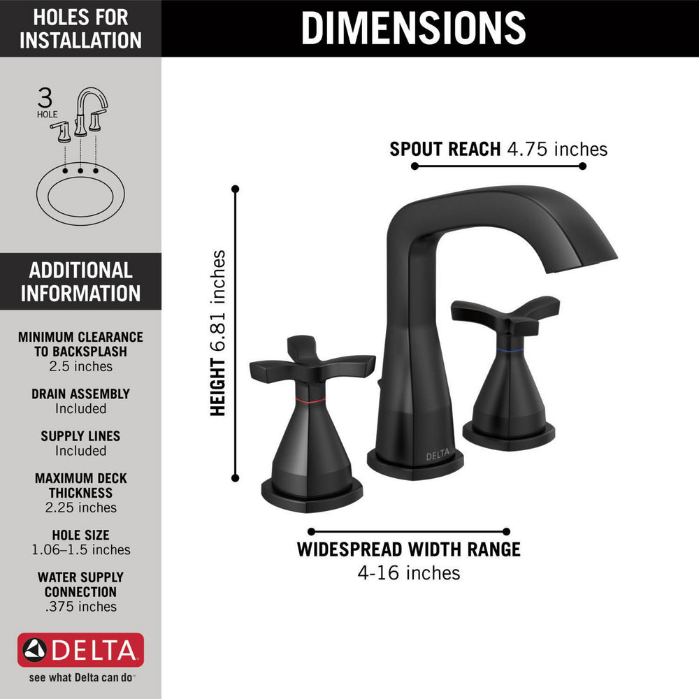 Delta Stryke Widespread Faucet Cross Handles - 357766