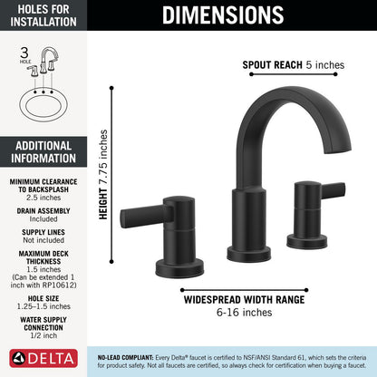 Delta Albion Two Handle Widespread Bathroom Faucet