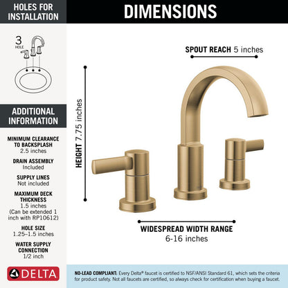 Delta Albion Two Handle Widespread Bathroom Faucet