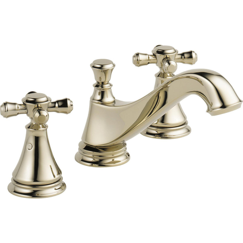 Robinet de salle de bain Delta Cassidy à deux poignées et entraxe large - Bec bas - Sans poignées - 3595LF