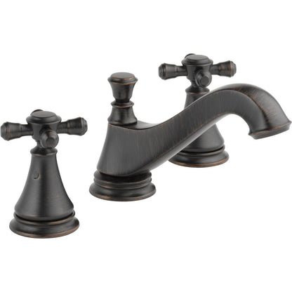 Robinet de salle de bain Delta Cassidy à deux poignées et entraxe large - Bec bas - Sans poignées - 3595LF