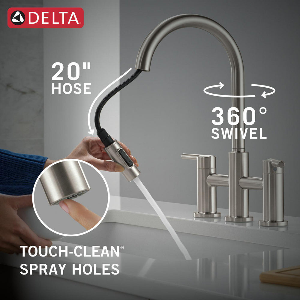 Delta Nicoli Pull-Down Bridge Chrome - 39876LF
