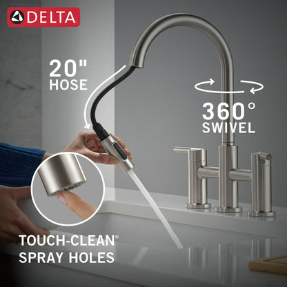 Delta Nicoli Pull-Down Bridge Chrome - 39876LF