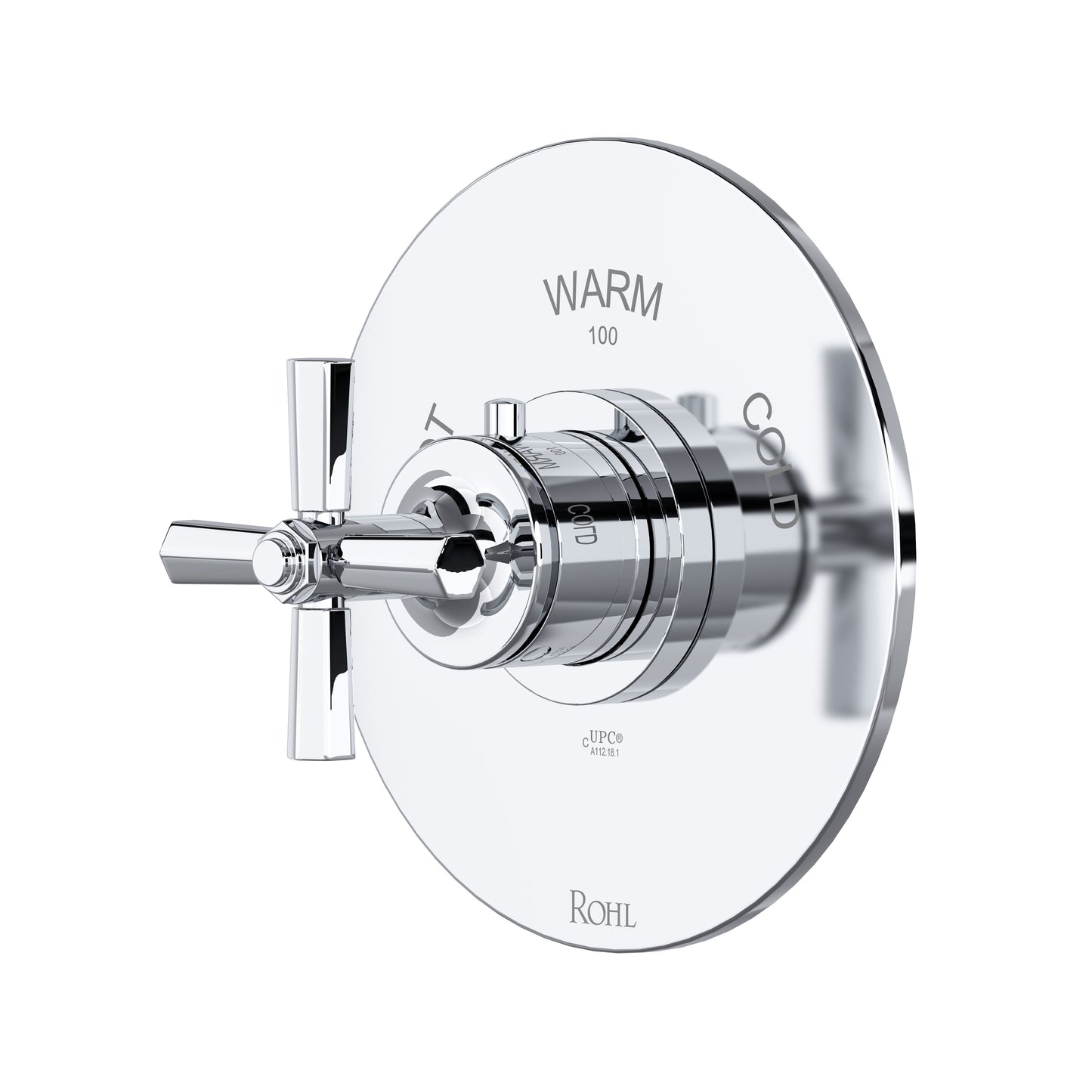 Rohl Modelle 3/4" Thermostatic Trim Without Volume Control With Cross Handle - TMD13W1XM