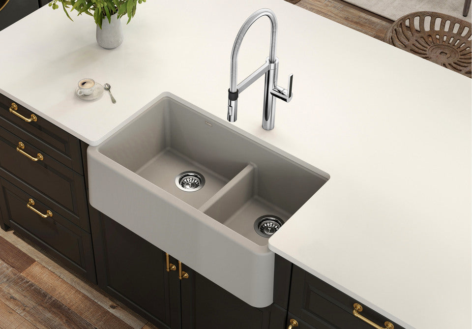 Blanco Ikon 33 Double Bowl Low Divide Undermount Apron Front Silgranit Kitchen Sink