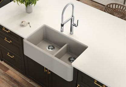 Blanco Ikon 33 Double Bowl Low Divide Undermount Apron Front Silgranit Kitchen Sink