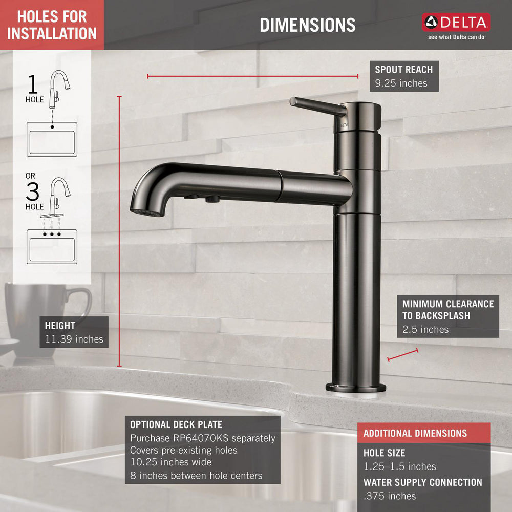 Delta Trinsic Single Handle Pull-Out Kitchen Faucet - 4159