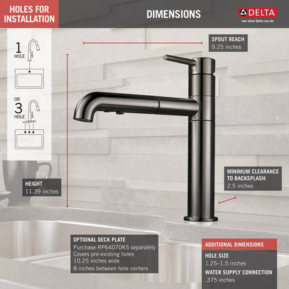 Delta Trinsic Single Handle Pull-Out Kitchen Faucet - 4159