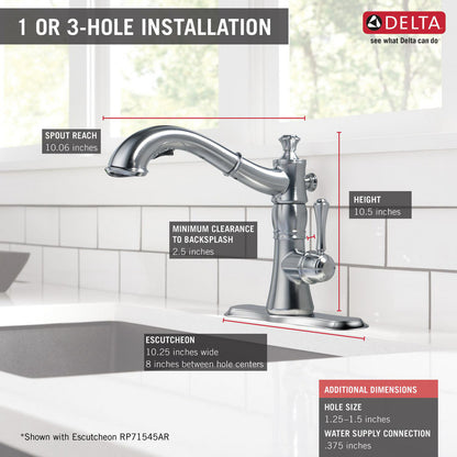 Delta Cassidy Single Handle Pull-Out Kitchen Faucet - 4197