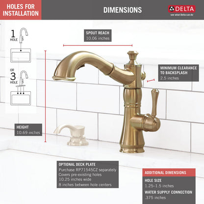 Delta Cassidy Single Handle Pull-Out Kitchen Faucet - 4197