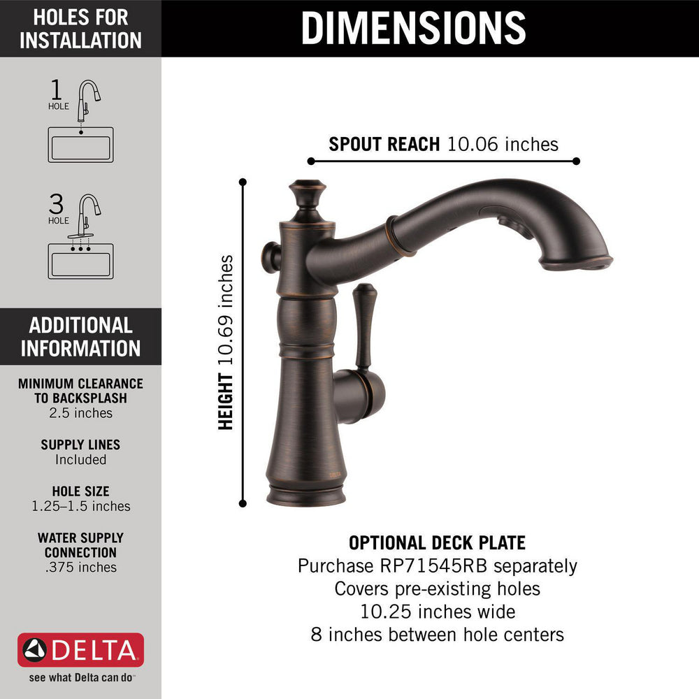 Delta Cassidy Single Handle Pull-Out Kitchen Faucet - 4197
