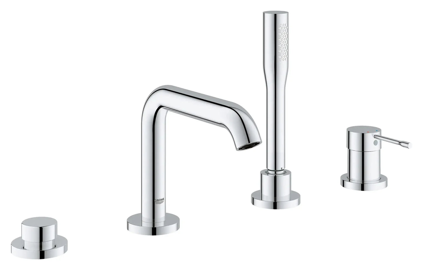 Grohe Essence 4-Hole Single-Handle Deck Mount Roman Tub Faucet with 6.6 L/min (1.75 gpm) Hand Shower - 19578