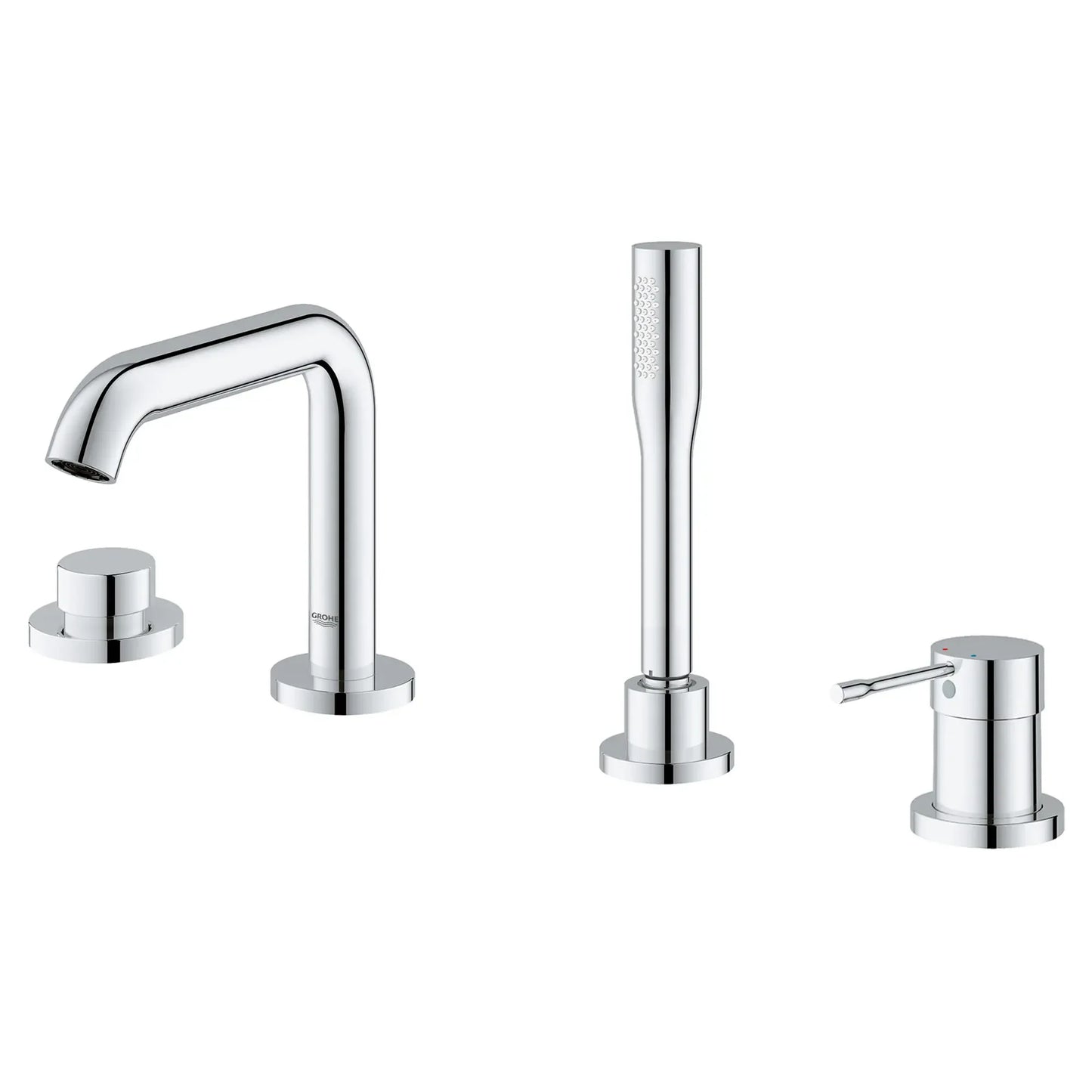 Grohe Essence 4-Hole Single-Handle Deck Mount Roman Tub Faucet with 6.6 L/min (1.75 gpm) Hand Shower - 19578