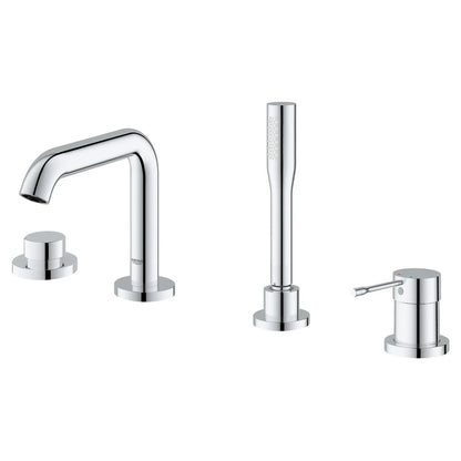 Grohe Essence 4-Hole Single-Handle Deck Mount Roman Tub Faucet with 6.6 L/min (1.75 gpm) Hand Shower - 19578
