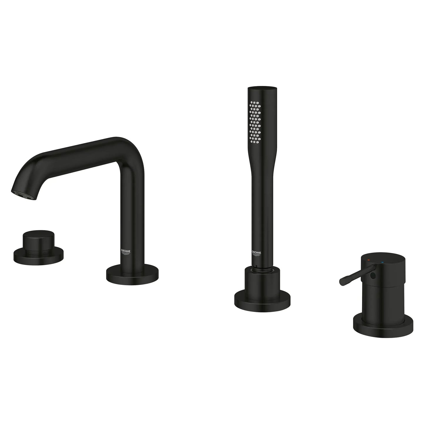 Grohe Essence 4-Hole Single-Handle Deck Mount Roman Tub Faucet with 6.6 L/min (1.75 gpm) Hand Shower - 19578