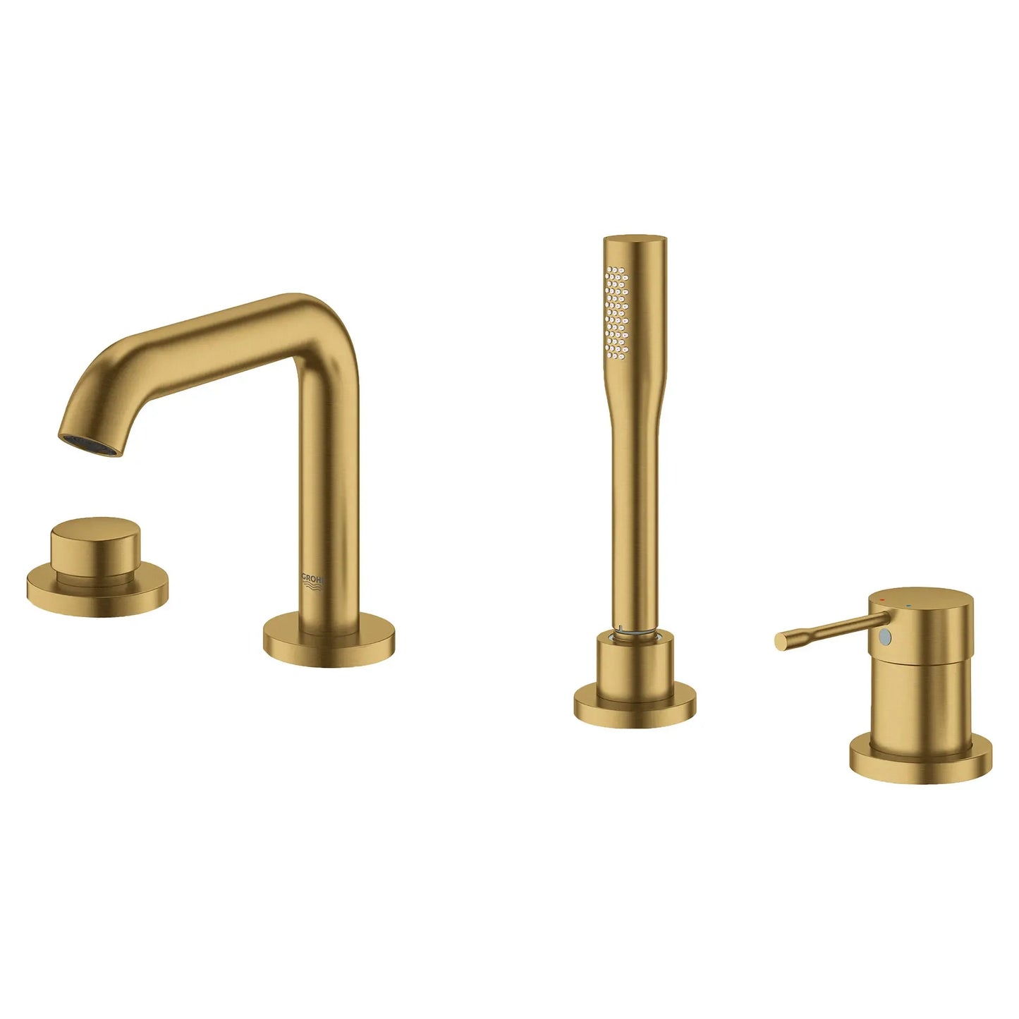 Grohe Essence 4-Hole Single-Handle Deck Mount Roman Tub Faucet with 6.6 L/min (1.75 gpm) Hand Shower - 19578