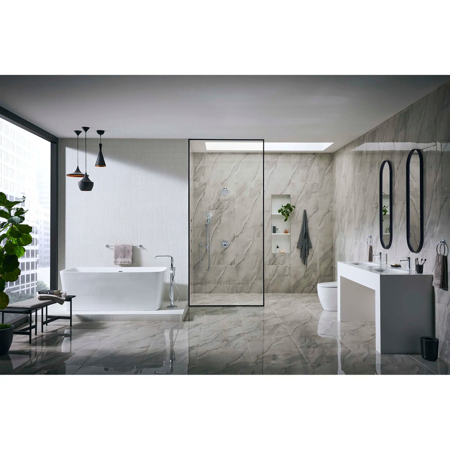 Grohe Essence Single-Handle Freestanding Tub Faucet With 1.75 Gpm Hand Shower