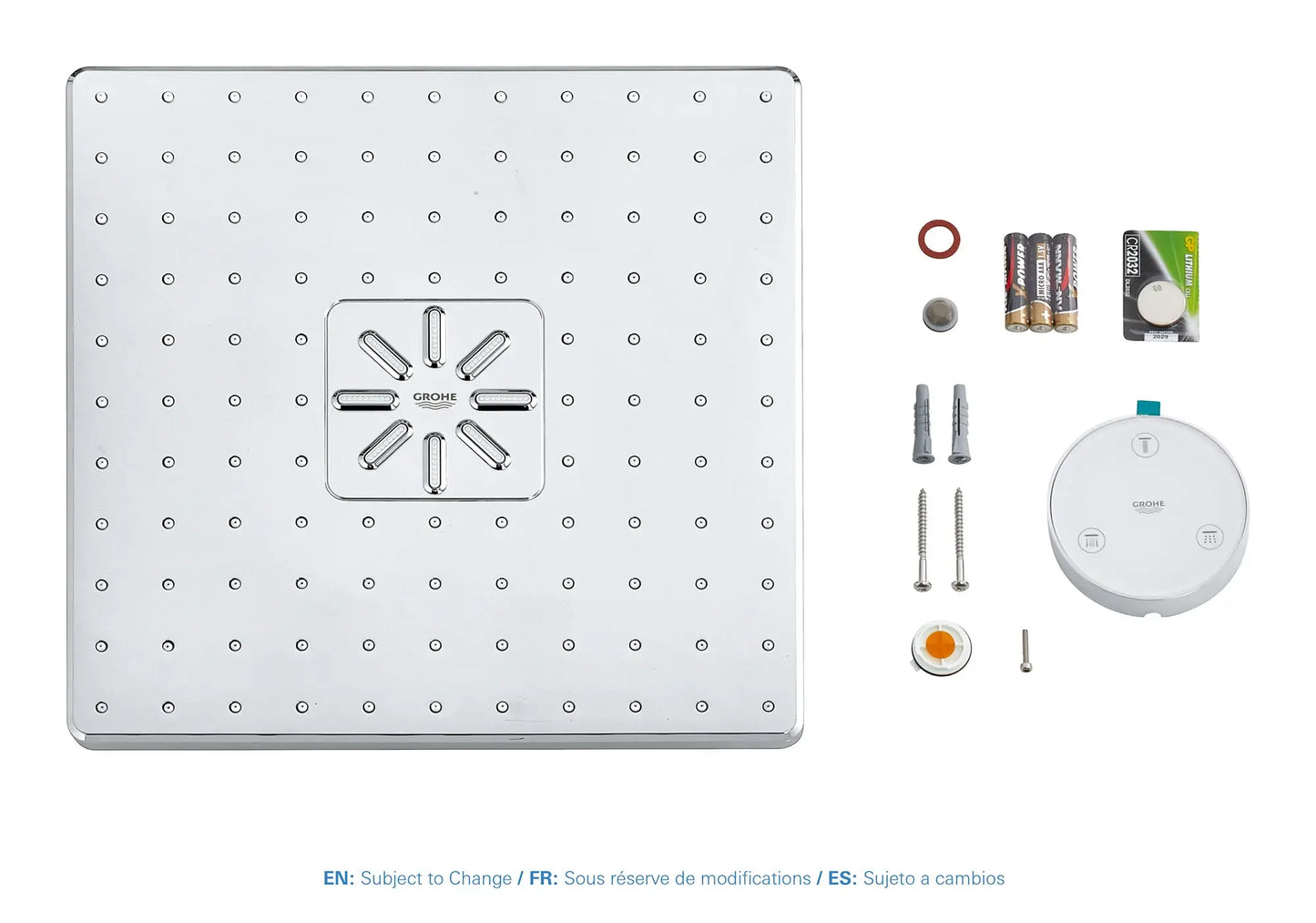 Grohe Rainshower 310 SmartConnect Shower Head with Remote, 12" - 2 Sprays, 1.75 GPM (6.6 L/min) - 26645