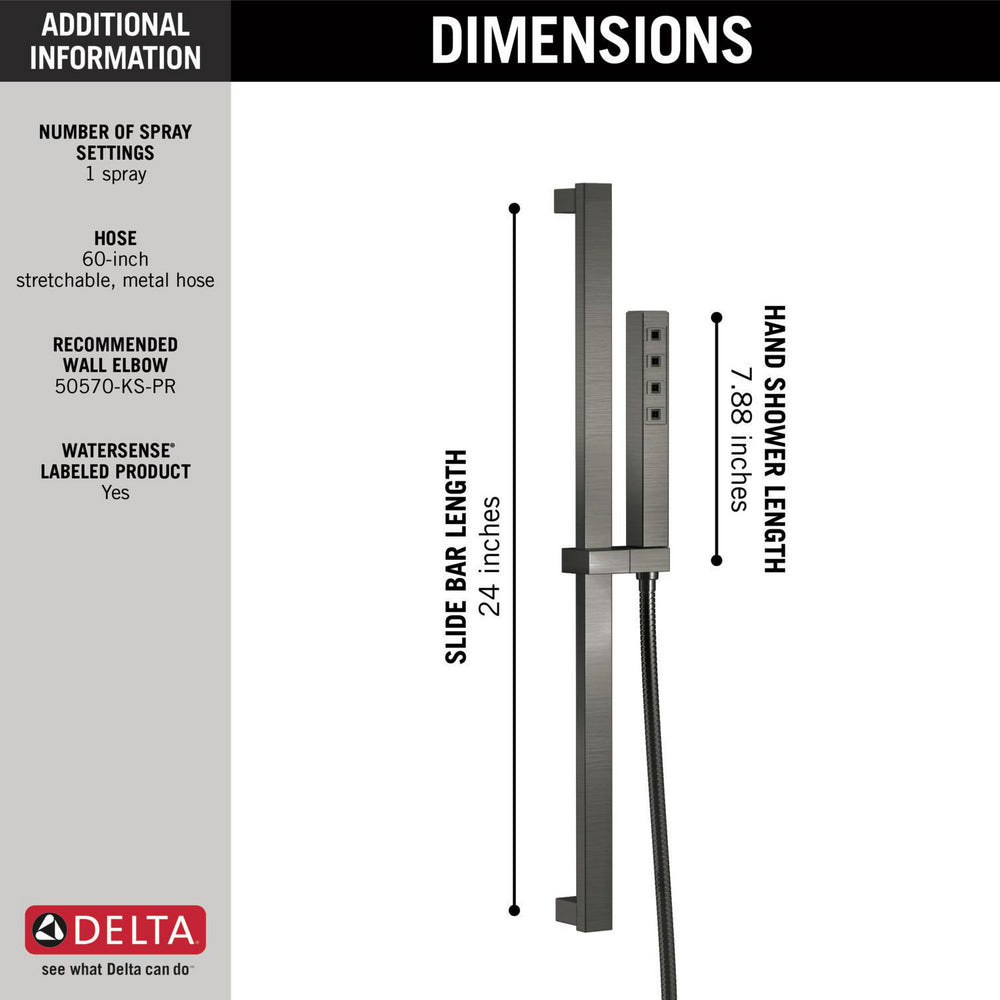 Delta H2Okinetic Single-Setting Slide Bar Hand Shower - 51567