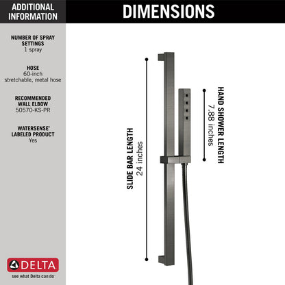 Delta H2Okinetic Single-Setting Slide Bar Hand Shower - 51567