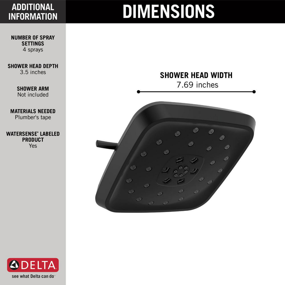 Delta Universal Showering H2Okinetic 4-Setting Shower Head with UltraSoak - 52460