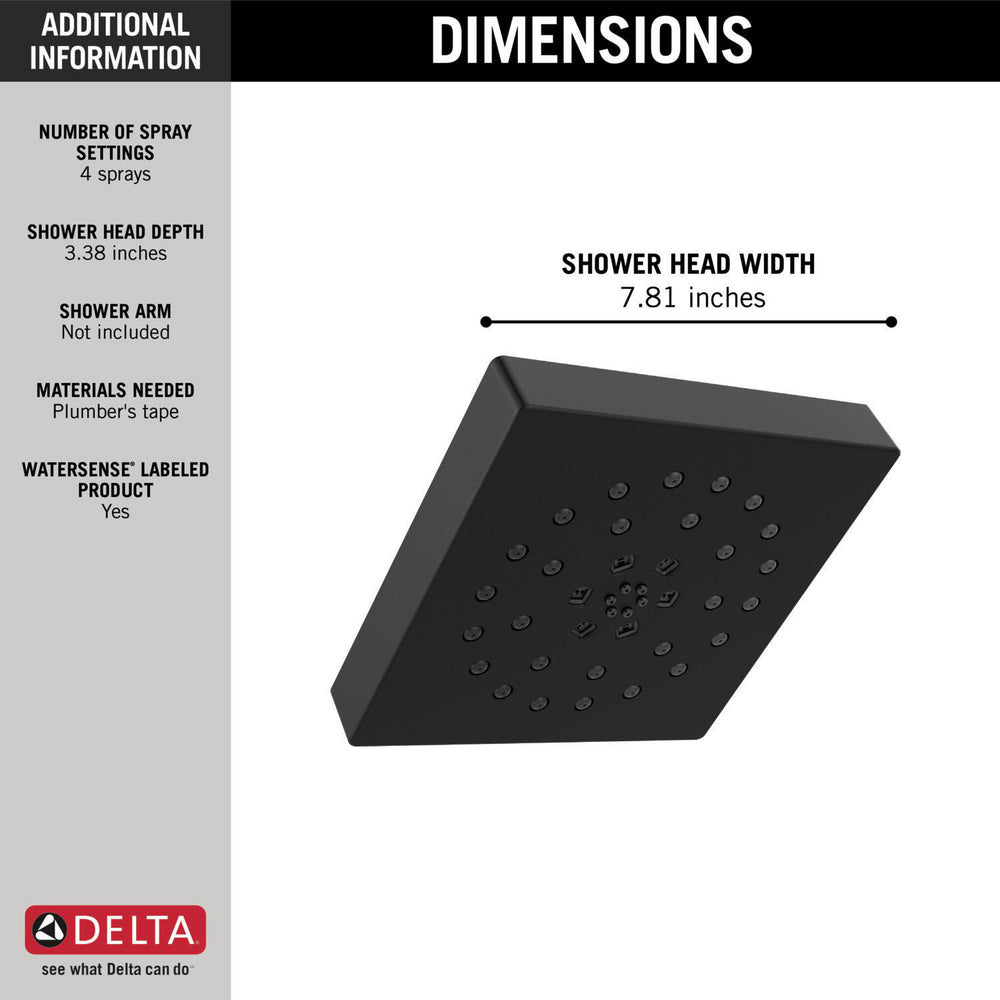 Delta H2Okinetic 4-Setting Shower Head with UltraSoak - 52484
