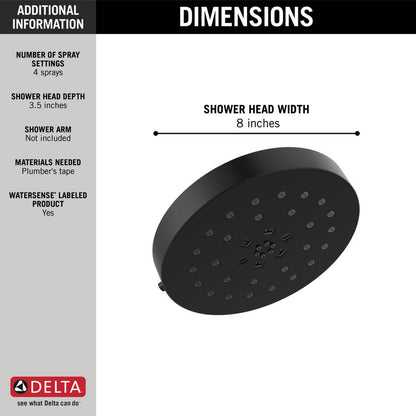 Delta Universal Showering H2Okinetic 4-Setting Shower Head with UltraSoak - 52488