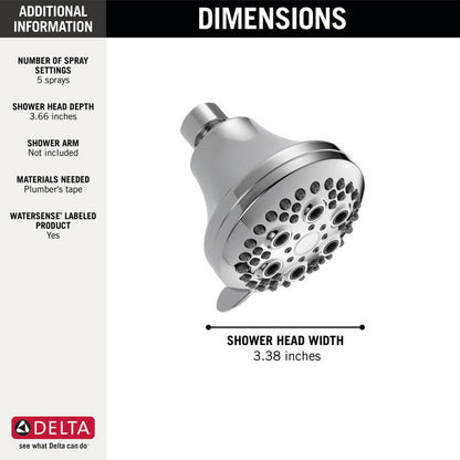 Delta Universal Showering Premium 5-Setting Shower Head - 52634-15-BG