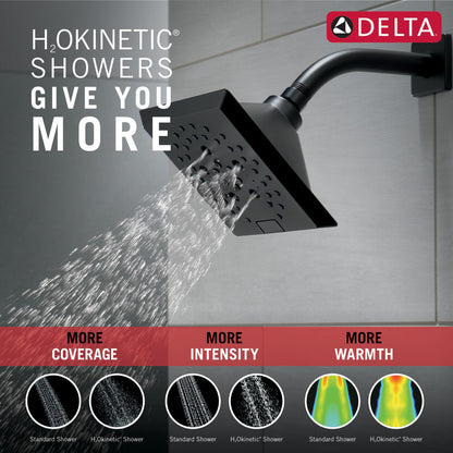 Delta Universal Showering H2Okinetic 5-Setting Angular Modern Raincan Shower Head - 52664