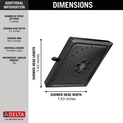 Delta Universal Showering H2Okinetic 3-Setting Raincan Shower Head - 52684