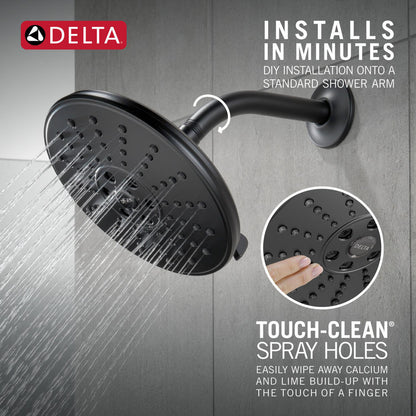 Pomme de douche pluie Delta Universal Showering H2Okinetic à 3 fonctions de 20 cm - 52688
